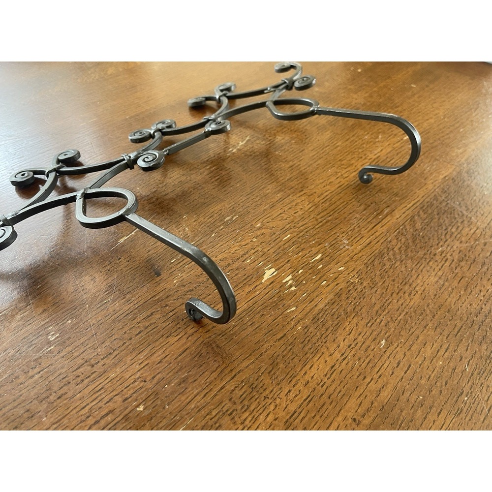 Iron Rod Wall Hanging Coat Rack 3 Hook Whimsical Boho - Picture 6 of 8